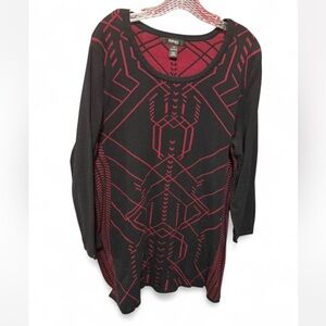 Style & Co. sweater dress a black and red geometric design  women’s 1x